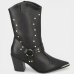 Bota Vizzano Apliques Cano Médio Feminina - Preto