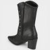 Bota Vizzano Apliques Cano Médio Feminina - Preto