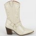 Bota Vizzano Apliques Cano Médio Feminina - Off White
