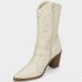 Bota Vizzano Apliques Cano Médio Feminina - Off White