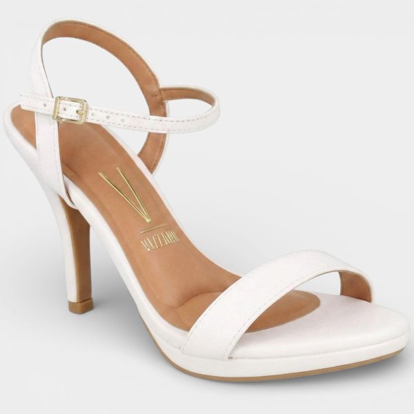 Sandália Vizzano Meia Pata Salto Alto Aberta - Branco