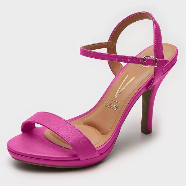 Sandália Vizzano Meia Pata Salto Alto Aberta - Pink