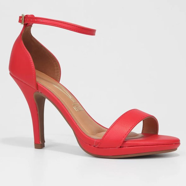 Sandália Vizzano Meia Pata Salto Alto Feminina - Vermelho