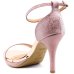 Sandália Vizzano Salto Fino Tira Brilho Feminina - Ouro Rosado