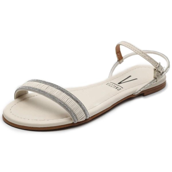 Rasteira Vizzano Tira Strass Florença Feminina - Branco