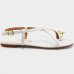 Rasteira Vizzano Adorno Metálico Tira Cruzada Feminina - Off White