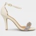 Sandália Vizzano Salto Alto Tira Strass Feminina - Branco