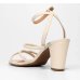 Sandália Vizzano Salto Bloco Tiras Feminina - Creme