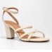 Sandália Vizzano Salto Bloco Tiras Feminina - Creme
