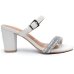 Tamanco Vizzano Fivela Strass Salto Grosso Feminino - Branco