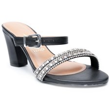 Tamanco Vizzano Fivela Strass Salto Grosso Feminino - Preto