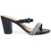 Tamanco Vizzano Fivela Strass Salto Grosso Feminino - Preto