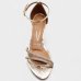 Sandália Vizzano Salto Bloco Strass Metalizada Feminina - Dourado