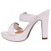 Tamanco Meia Pata Vizzano Salto Grosso Fivelas Feminino - Branco