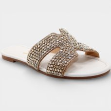 Rasteira Vizzano H Strass Feminina - Branco