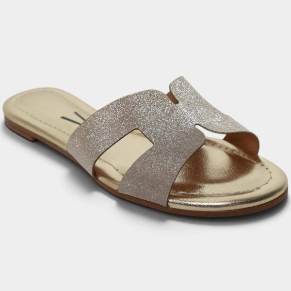 Rasteira Vizzano H Tela Paris Feminina - Dourado