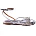 Rasteira Vizzano Multi Tiras Strass Metalizada Feminina - Prata