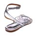 Rasteira Vizzano Multi Tiras Strass Metalizada Feminina - Prata