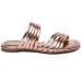 Rasteira Vizzano Multi Tiras Metalizada Feminina - Ouro Rosado