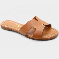 Rasteira Slide Vizzano H Básica Feminina - Caramelo Rasteira Slide Vizzano H Básica Feminina - Caramelo