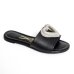 Rasteira Slide Vizzano Coração Strass Feminina - Preto