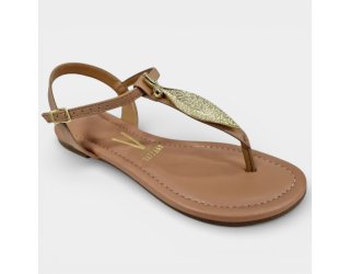 Rasteira Vizzano Detalhe Folha Feminina - Nude Rasteira Vizzano Detalhe Folha Feminina - Nude