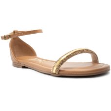 Rasteira Vizzano Tira Strass Feminina - Caramelo