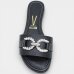 Rasteira Slide Vizzano Strass Feminina - Preto