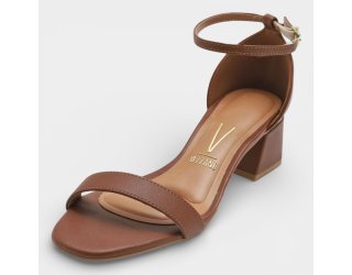 Sandália Vizzano Salto Bloco Feminina - Marrom