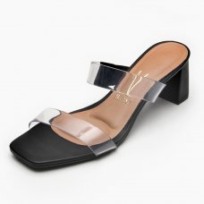 Sandália Vizzano Tiras Silicone Transparente - Preto