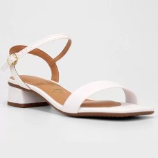 Sandália Vizzano Salto Bloco Baixo Casual Feminina - Branco