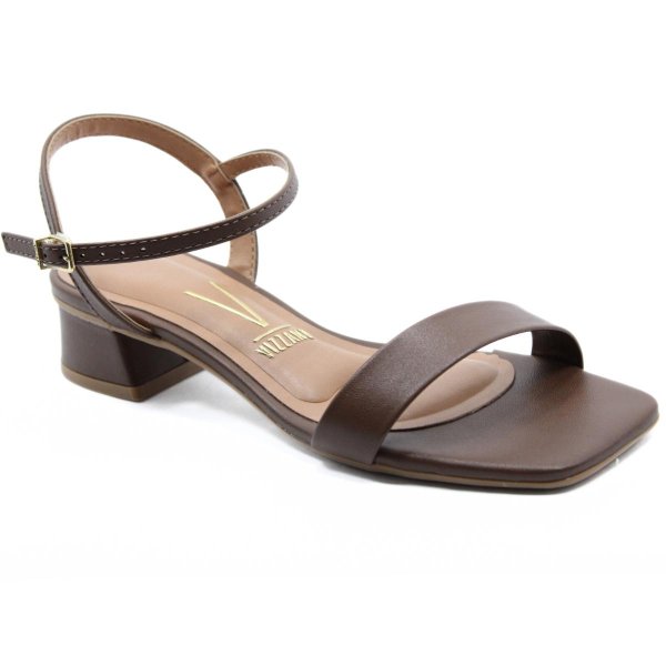 Sandália Vizzano Salto Bloco Baixo Casual Feminina - Marrom