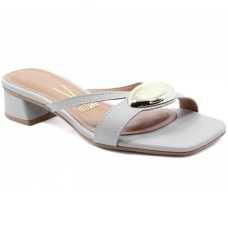 Tamanco Vizzano Tiras Salto Baixo Detalhe Feminino - Cinza Tamanco Vizzano Tiras Salto Baixo Detalhe Feminino - Cinza