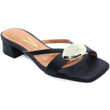 Tamanco Vizzano Tiras Salto Baixo Detalhe Feminino - Preto Tamanco Vizzano Tiras Salto Baixo Detalhe Feminino - Preto