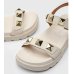 Rasteira Vizzano Tachas Tratorada Feminina - Branco