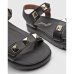 Rasteira Vizzano Tachas Tratorada Feminina - Preto