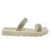 Rasteira Vizzano Flatform Strass Hotfix - Creme