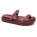 Rasteira Vizzano Flatform Strass Hotfix - Vinho