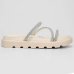 Rasteira Vizzano Flatform Tiras Strass Hotfix - Branco