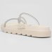 Rasteira Vizzano Flatform Tiras Strass Hotfix - Branco