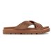 Rasteira Vizzano Flatform Tiras Cruzadas Strass - Nude