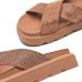 Rasteira Vizzano Flatform Tiras Cruzadas Strass - Nude