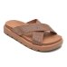 Rasteira Vizzano Flatform Tiras Cruzadas Strass - Nude