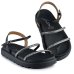 Rasteira Vizzano Flatform Tiras Strass Feminina - Preto
