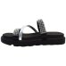 Rasteira Vizzano Flatform Tira Strass Feminia - Preto e Prata