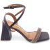 Sandália Vizzano Salto Bloco Strass Feminina - Marrom Escuro