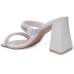 Sandália Vizzano Salto Bloco Strass Feminino - Off White