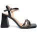 Sandália Vizzano Salto Bloco Apliques Feminino - Preto