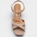 Sandália Plataforma Vizzano Salto Grosso Tiras cruzadas Feminino - Bege