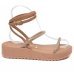 Sandália Vizzano Flatform Anabela Plana Feminina - Nude
